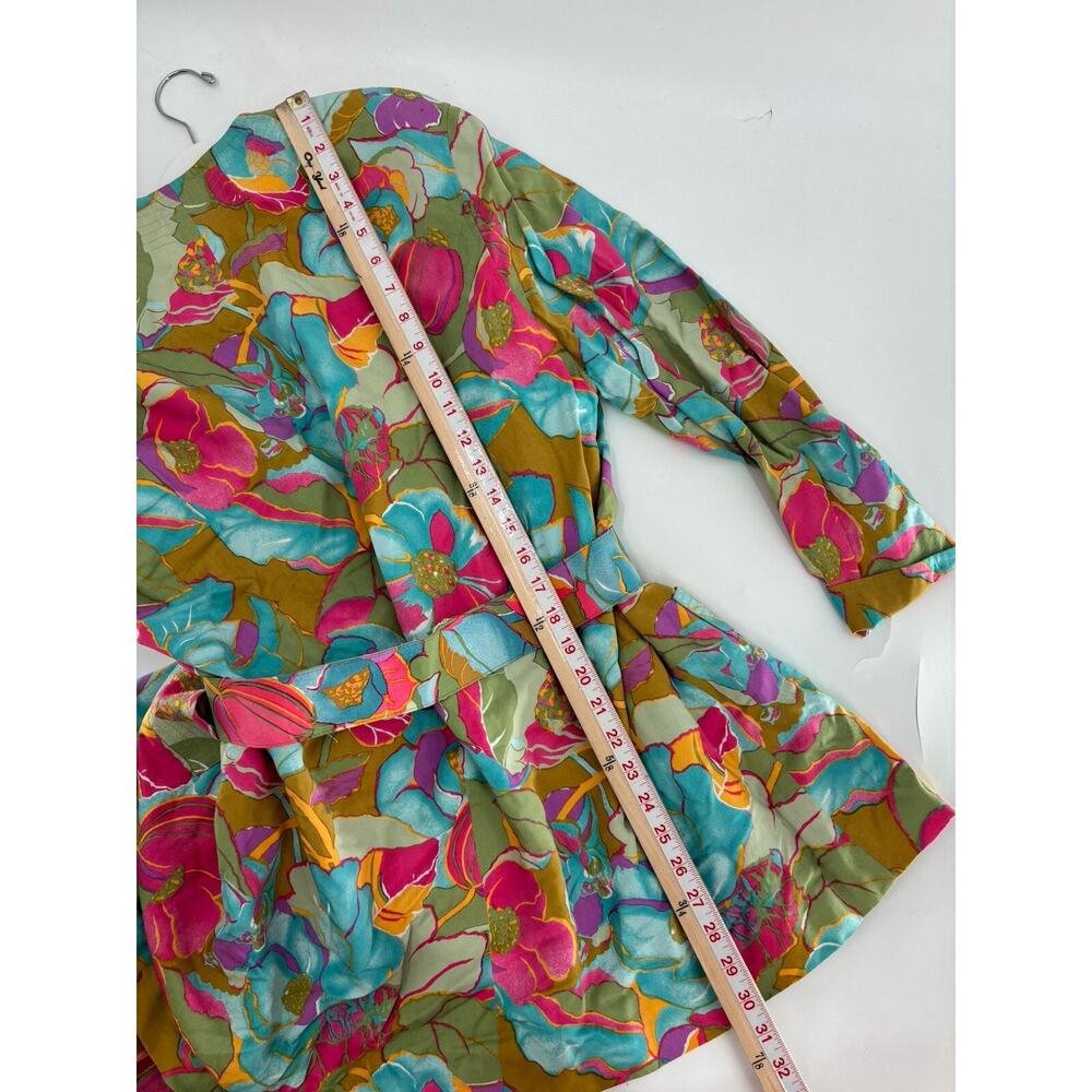 Mila Schon Vintage Dress Blazer Womens 42 / 48 Multicolor Floral Ruffles Layered - Picture 7 of 16